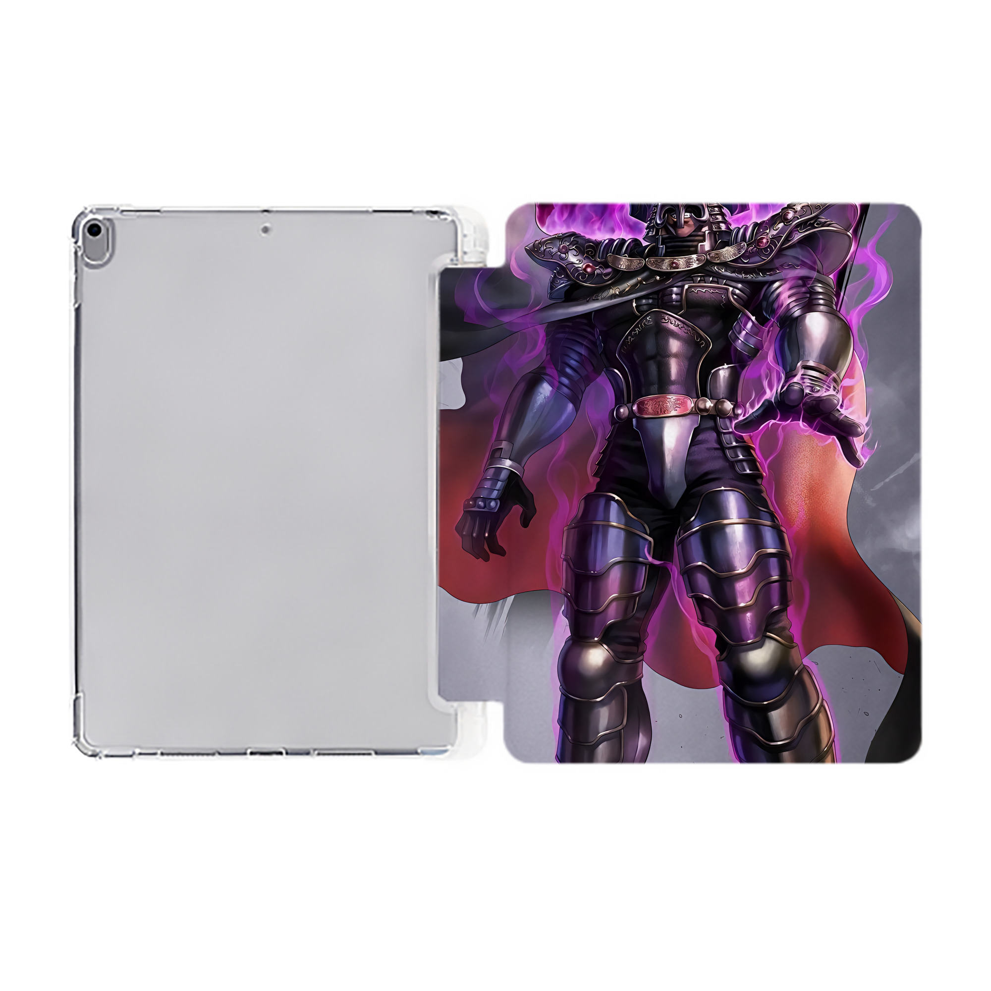 （画像用） 北斗の拳 Fist of the North Star IPad ケース ペン収納付き 三つ折りスタンド PUレザー×シリコン 対応機種9.5/10.5/10.9インチ
